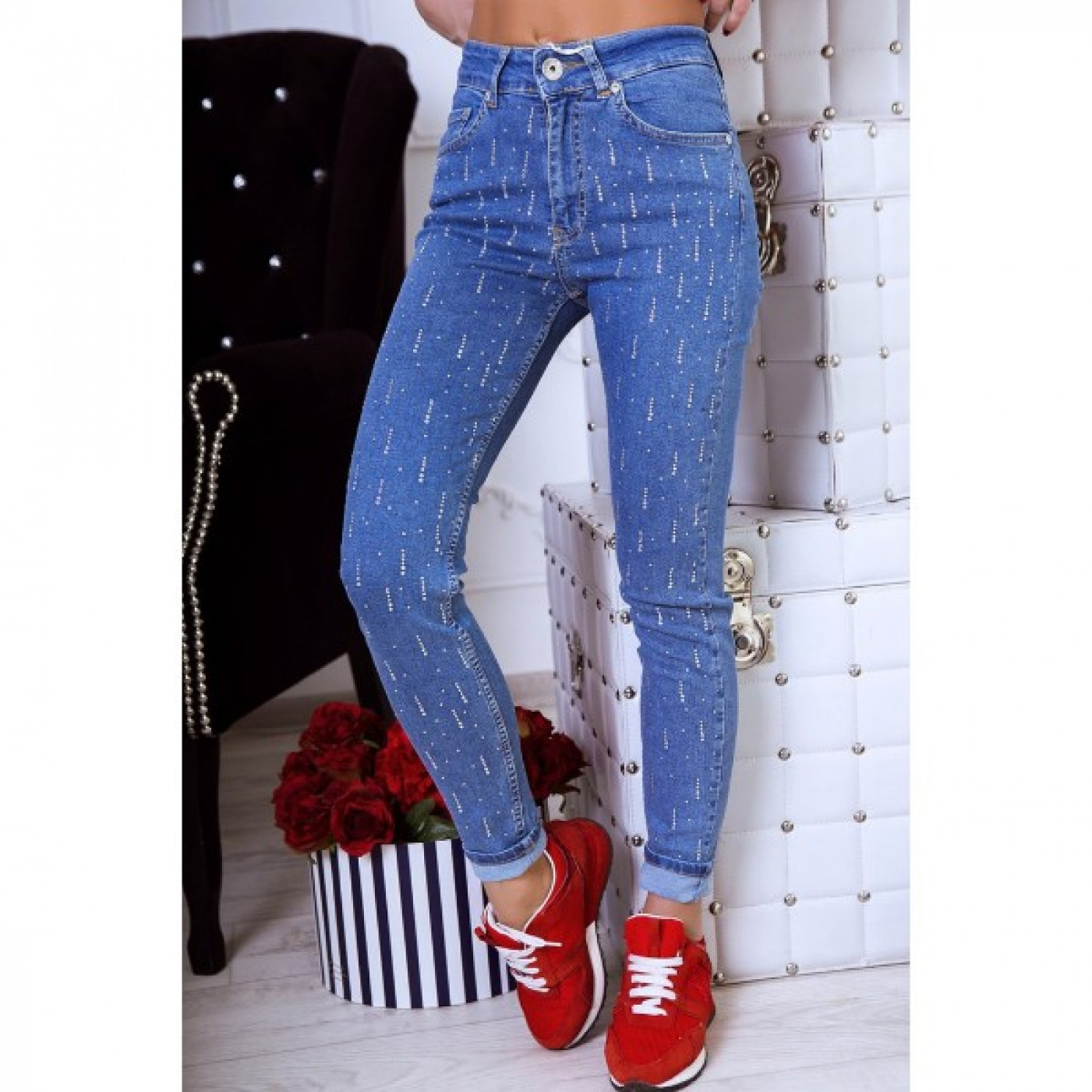 Зауженные джинсы женские 1025-0